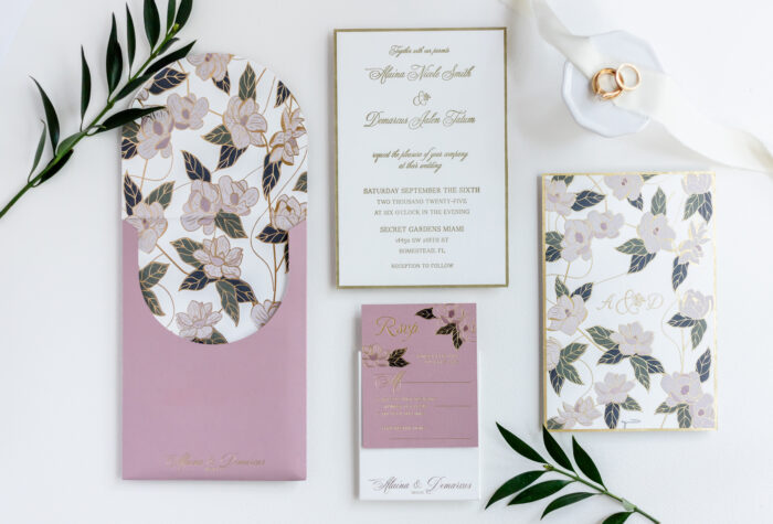 Pink Floral Wedding Invitation