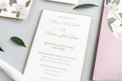 Pink Floral Wedding Invitation