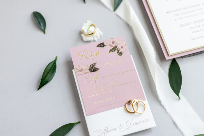 Pink Floral Wedding Invitation