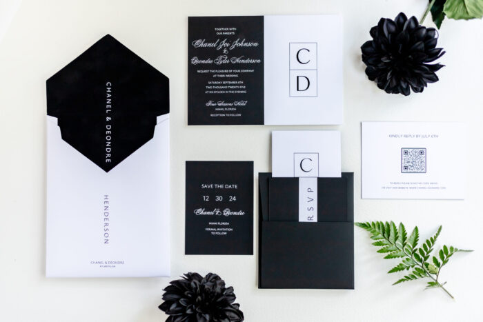 Black and white luxury invitation