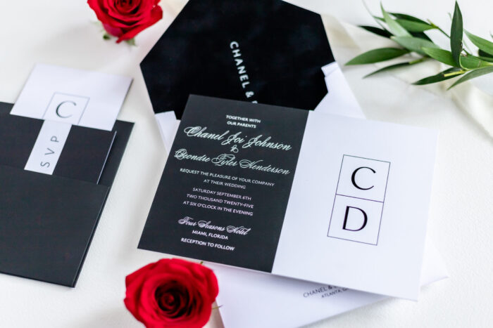 Black and white luxury invitation