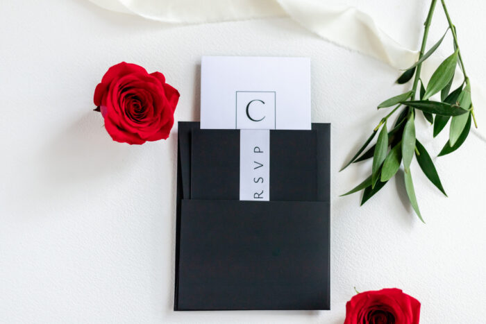 Black and white luxury invitation