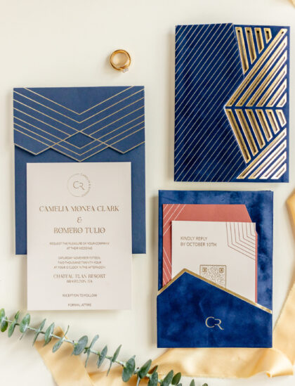 Blue Luxury Wedding Invitation