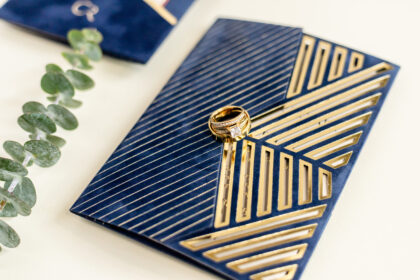 Blue Luxury Wedding Invitation