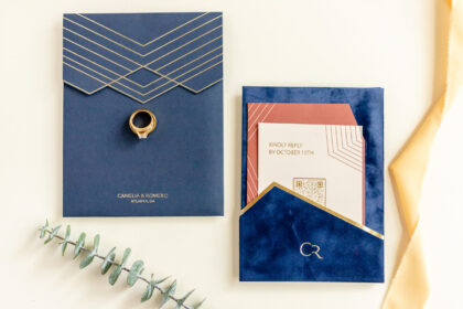 Blue Luxury Wedding Invitation