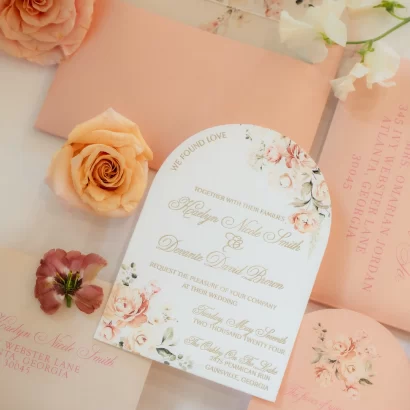 Peach Wedding Invitation