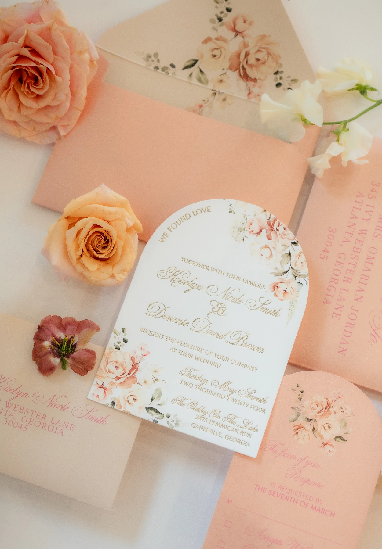 Peach Wedding Invitation