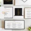 Luxury event stationery black and white wedding invitation suite with gold foil and monogram design by Sherry Green Designs